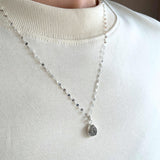 Herkimer Diamond Carved Necklace | Strength (Sterling Silver)