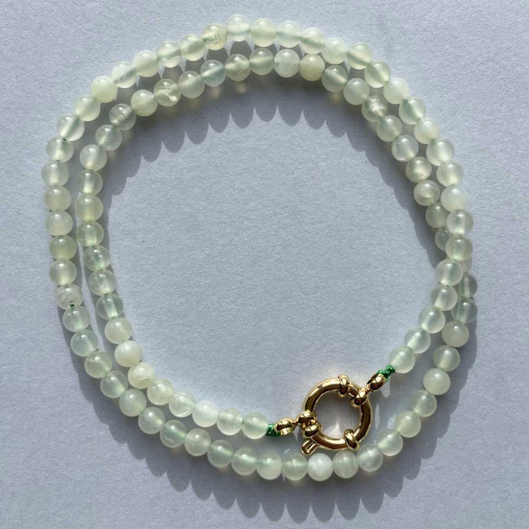 Jade Beaded Strand Necklace | Balance (Gold)
