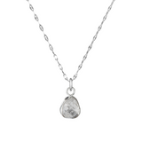 Herkimer Diamond Carved Necklace | Strength (Sterling Silver)