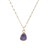 Amethyst Carved Necklace | Calming (Gold Plated)