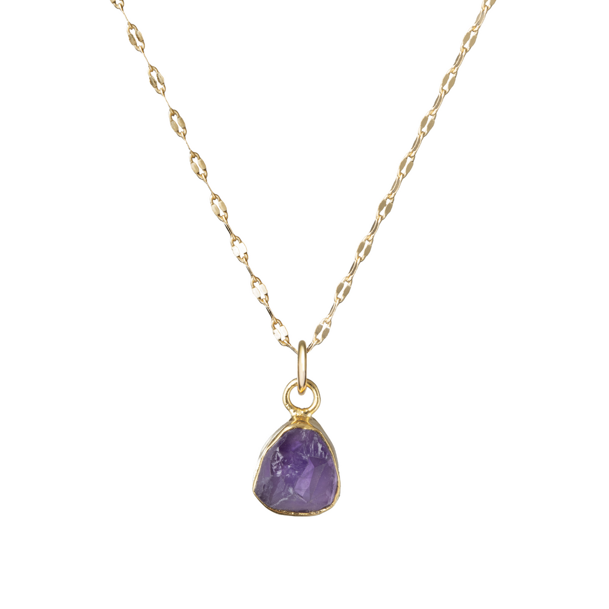 Amethyst Carved Necklace | Calming (Gold Plated)