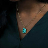 Labradorite Large Gem Slice Belcher Chain Necklace | Adventure (Gold Plated)