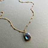 Labradorite Gem Slice Necklace | Adventure (Gold Plated)