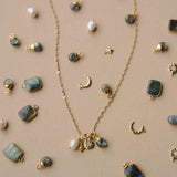 Labradorite Charm Necklace | Adventure (Gold Plated)