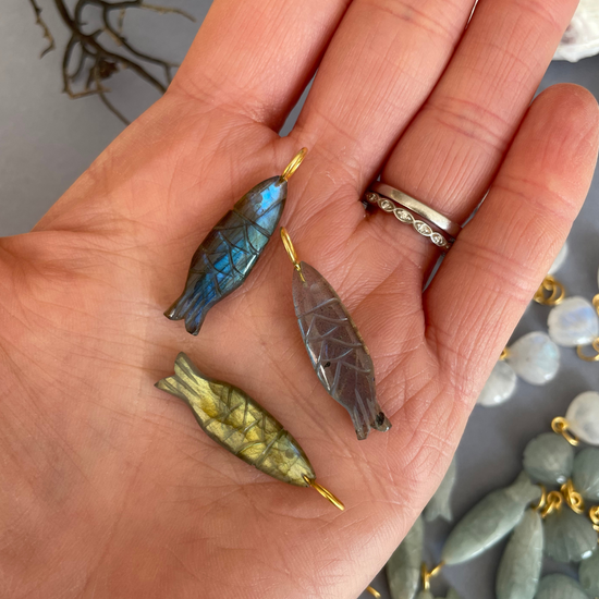 SS25 Fish Gemstone Necklace (Gold Plated)  - PRE ORDER (delivery week of 14th July)