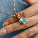 Labradorite Gem Slice Chunky Chain Necklace | Adventure (Gold Plated)