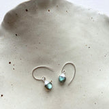 Labradorite Tiny Tumbled Ear Wire Earrings | Adventure (Silver)