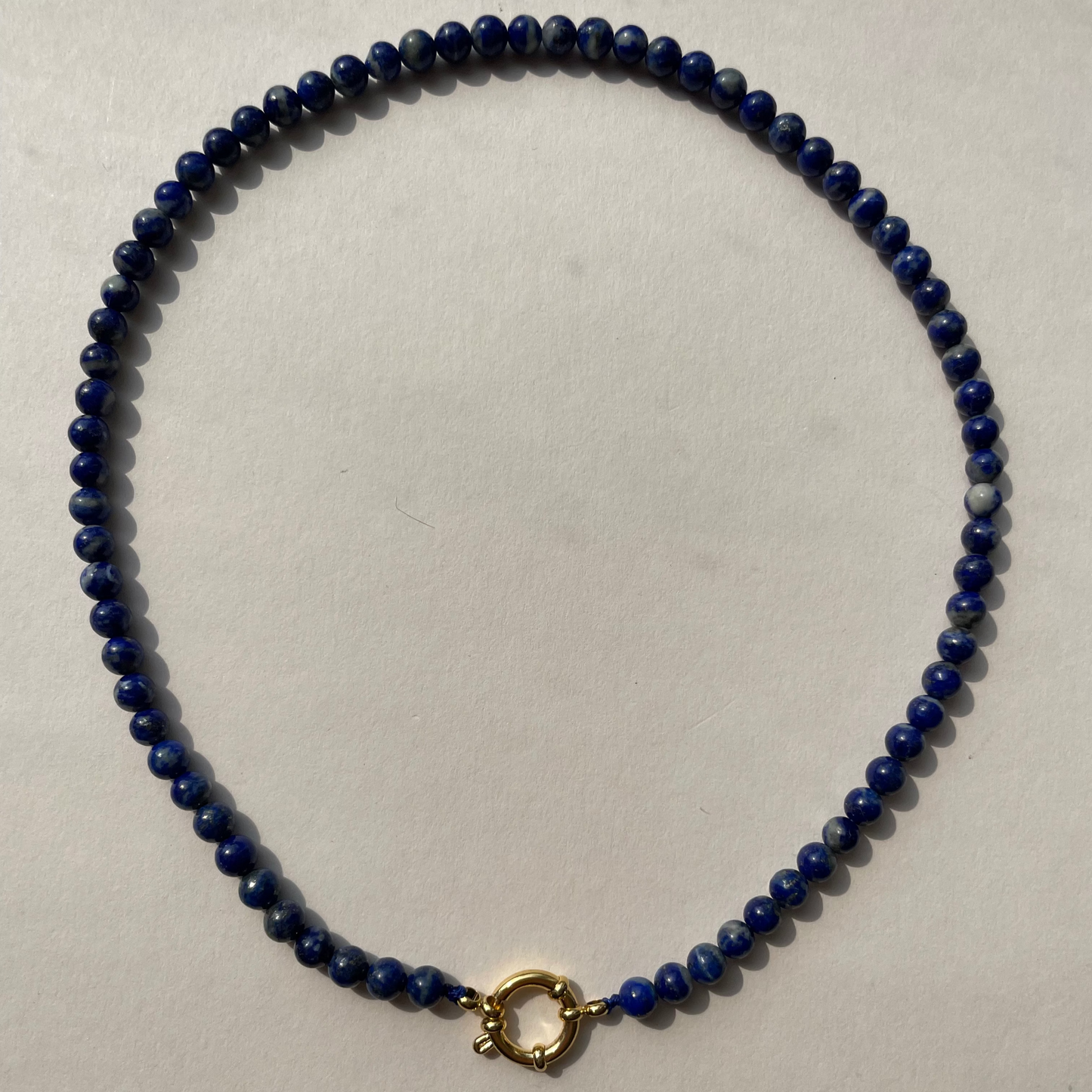 Lapis Lazuli Strand Necklace | Gold