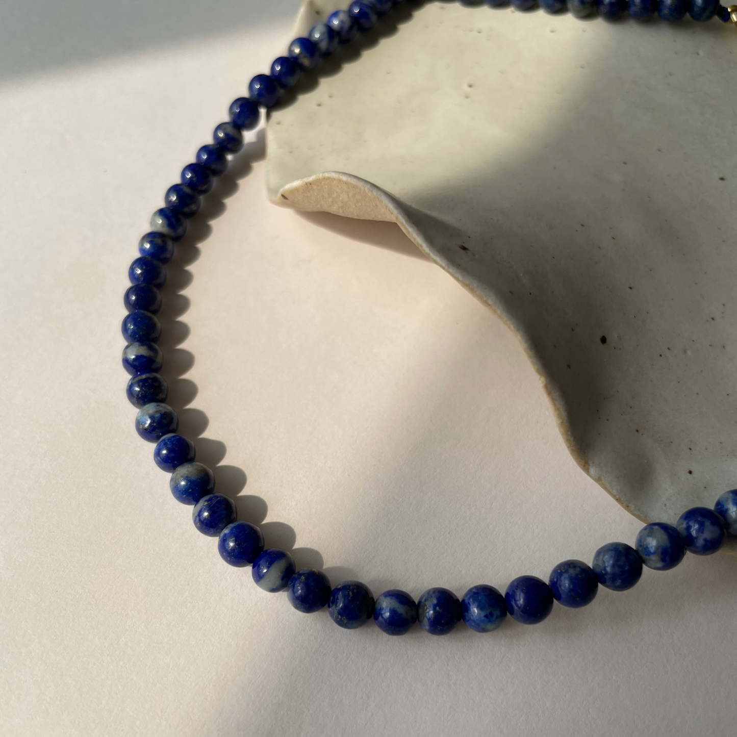Lapis Lazuli Strand Necklace | Gold