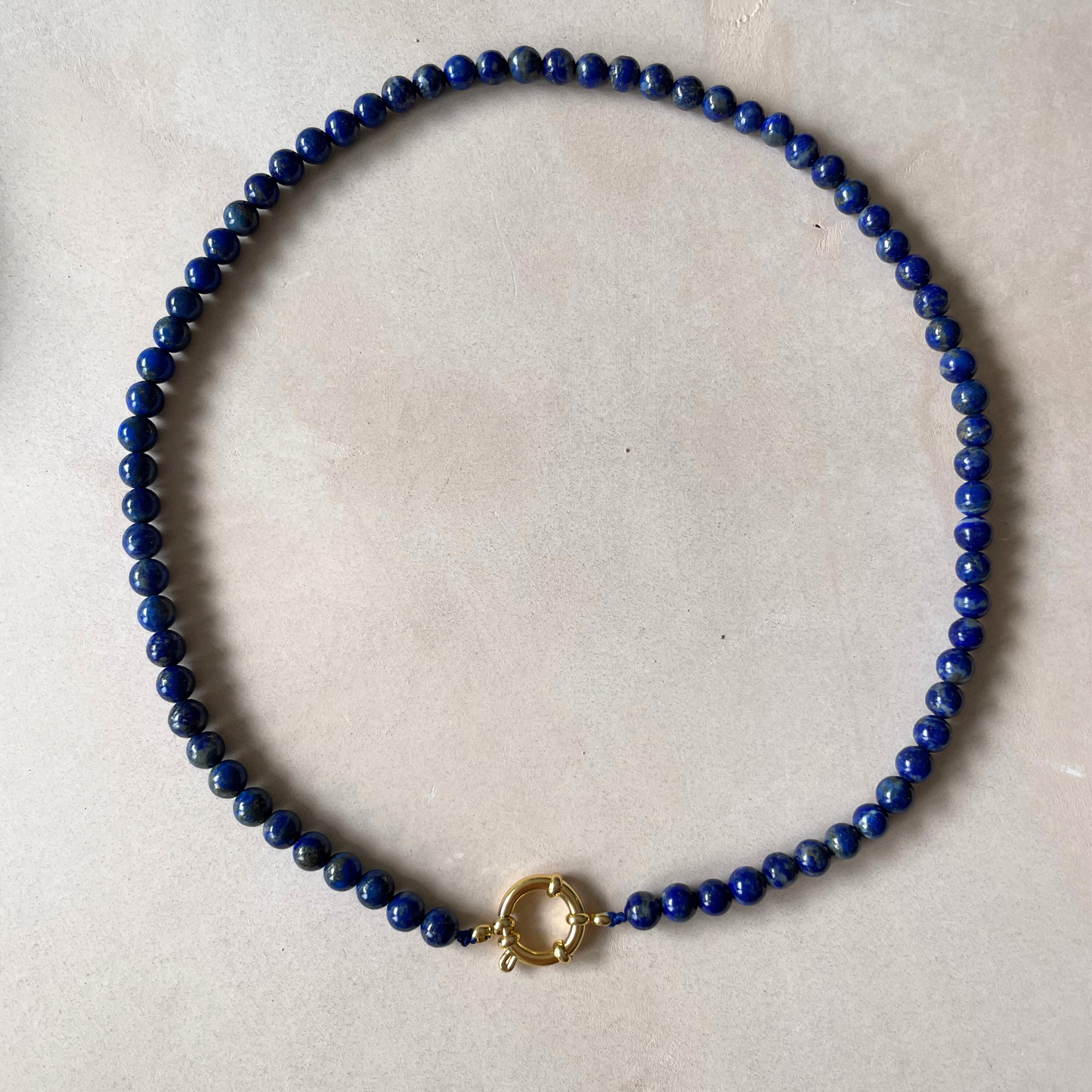 Lapis Lazuli Strand Necklace | Strength (Gold)