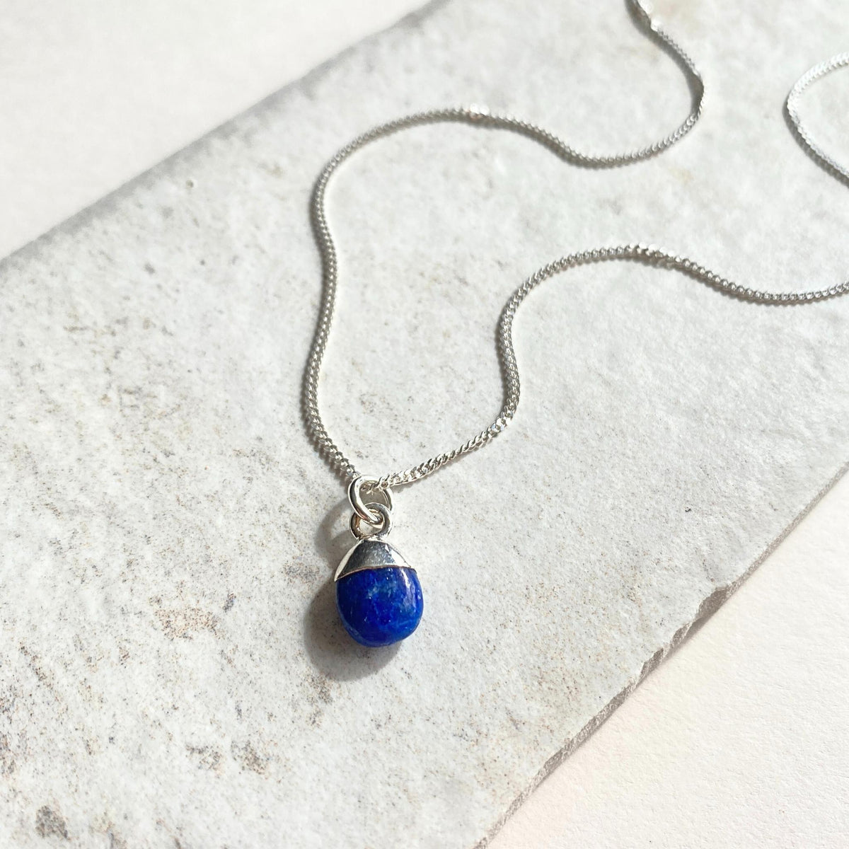 Lapis Lazuli Tiny Tumbled Necklace Strength