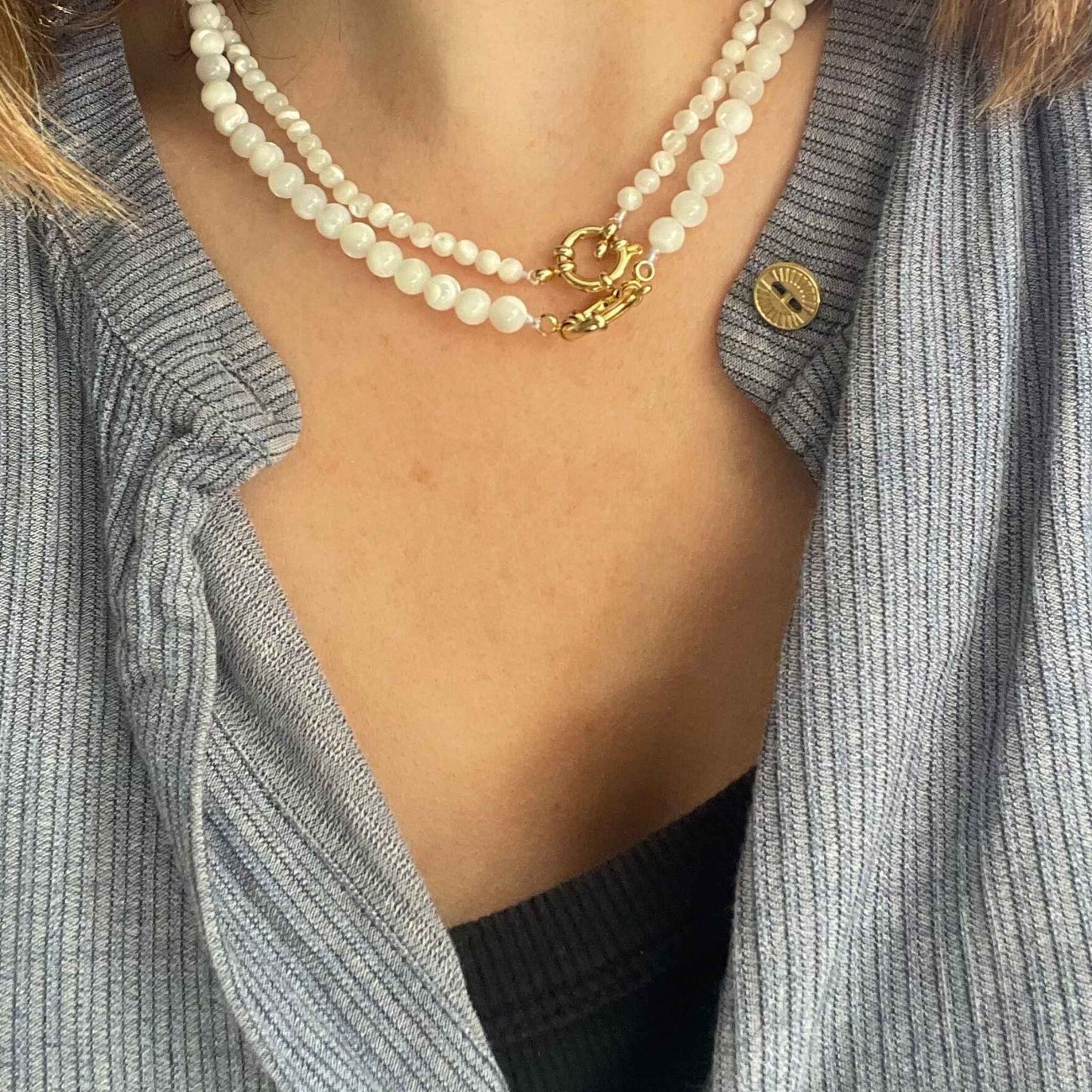 The Calming Pearl Necklace (Gold)