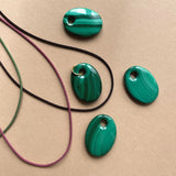 Palm Stone Cord Necklace (Gold)