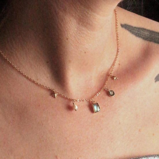 Labradorite Constellation Necklace | Adventure (Gold Plated)