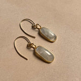 Moonstone Mini Dome Ear Wire Earrings | Intuition (Gold Fill)