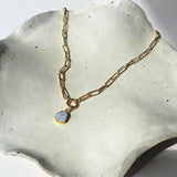 Moonstone Carved Necklace | Intuition (Gold Plated)