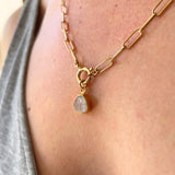 Moonstone Carved Necklace | Intuition (Gold Plated)