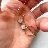 Moonstone Carved Hoop Earrings | Intuition (Gold Fill)