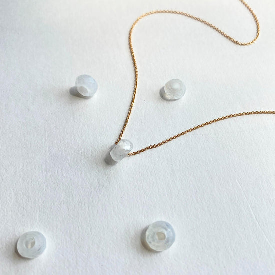 Moonstone Faceted Gemstone Necklace | Intuition (Gold Fill)