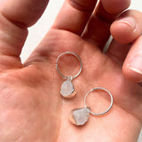 Moonstone Carved Hoop Earrings | Intuition (Sterling Silver)