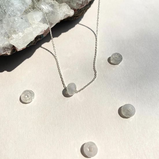 Moonstone Faceted Gemstone Necklace | Intuition (Sterling Silver)