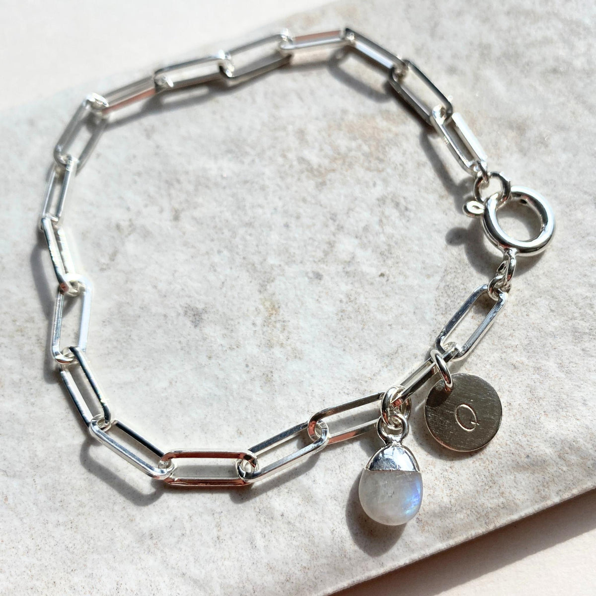 Moonstone Tiny Tumbled Chunky Chain Bracelet intuition