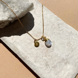 Moonstone Tiny Tumbled Necklace | Intuition (Gold Plated)