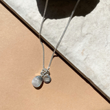Moonstone Tiny Tumbled Necklace | Intuition (Silver)