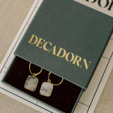 Moonstone Gem Slice Hoop Earrings | Intuition (Gold Fill)