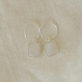 Moonstone Gem Slice Hoop Earrings | Intuition (Silver)
