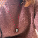 Large Gem Slice Cord Necklace (Gold)