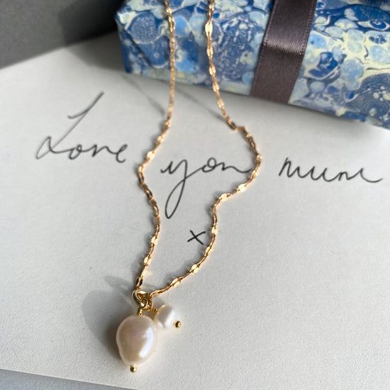 Load image into Gallery viewer, Limited Edition &amp;#39;Mum &amp;amp; Me&amp;#39; Duo Pearl Necklace (Gold Plated or Sterling Silver)
