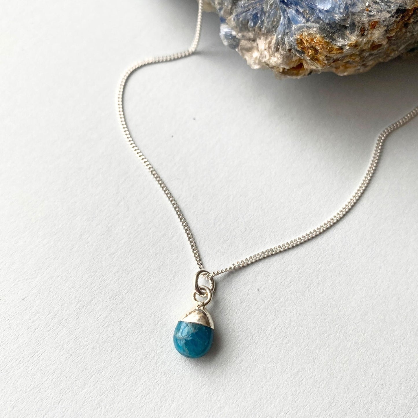 Bridesmaid | Tumbled Gemstone Necklace (Silver)
