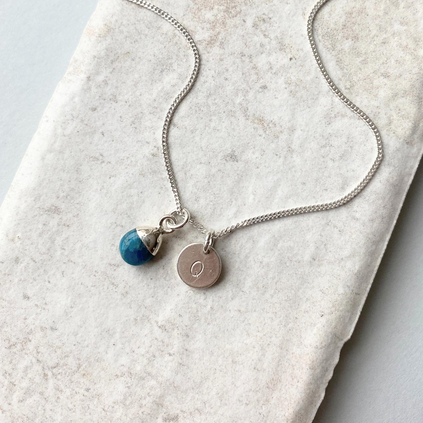 Bridesmaid | Tumbled Gemstone Necklace (Silver)
