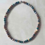 Ocean Agate Earthstone Strand Necklace  (Silver)