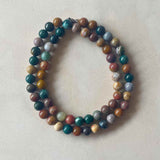 Ocean Agate Earthstone Strand Necklace  (Silver)