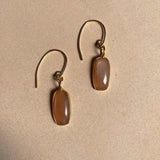 Peach Moonstone Mini Dome Ear Wire Earrings | Inner Strength (Gold Fill)