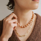 The Statement Inner Strength Necklace - Peach Moonstone