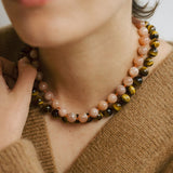 The Statement Inner Strength Necklace - Peach Moonstone