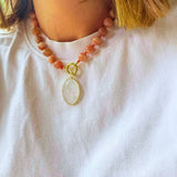 The Statement Inner Strength Necklace - Peach Moonstone