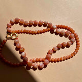 Peach Moonstone Beaded Strand Necklace | Inner Strength (Gold)