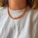 Peach Moonstone Beaded Strand Necklace | Inner Strength (Gold)