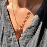 Peach Moonstone Gem Slice Triple Necklace | Inner Strength (Gold Plated)