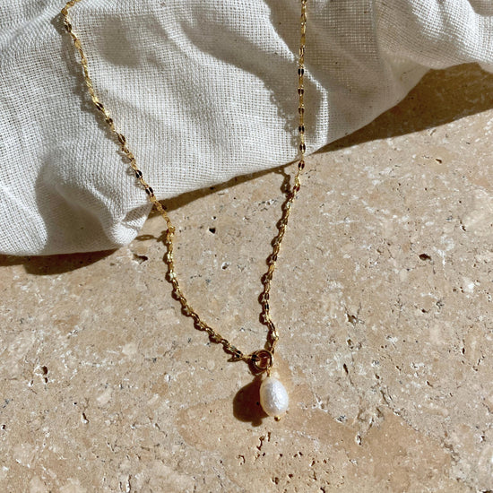 Vintage Chain Pearl Necklace | Calm (Gold)