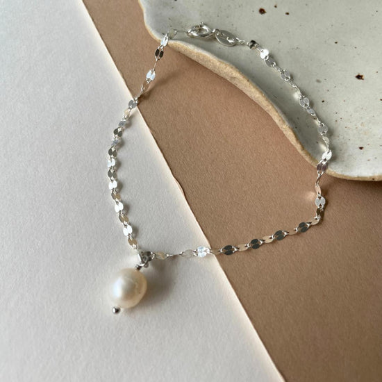 Vintage Chain Pearl Bracelet | Calm (Sterling Silver)