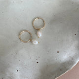 Pearl Hoop Earrings | Calm (Gold Fill)