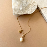 Pearl Tiny Tumbled Necklace | Calming (Gold Plated)