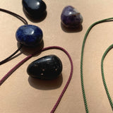 Pebble Stone Cord Necklace (Gold)