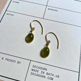 Peridot Mini Dome Ear Wire Earrings | Wellbeing (Gold Fill)