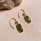 Peridot Mini Dome Ear Wire Earrings | Wellbeing (Gold Fill)